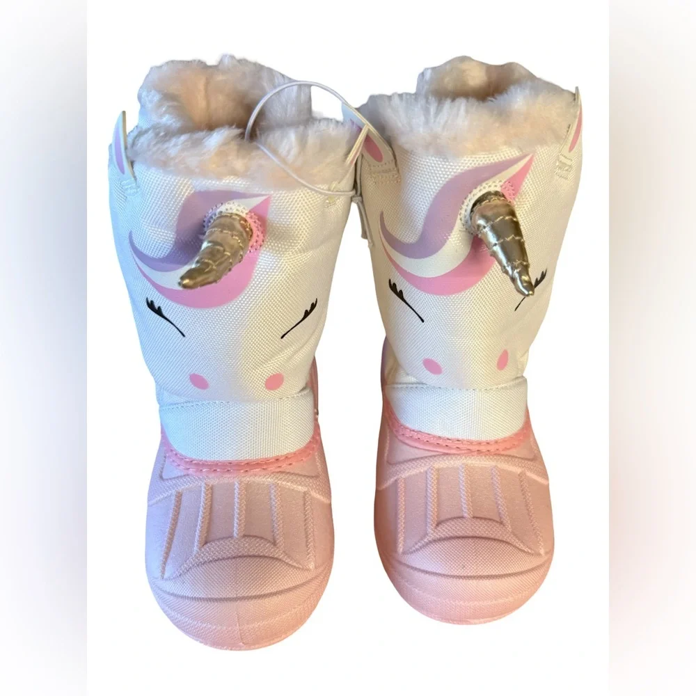 Denali NWT Girls Boots Sz 6 Fluffy Pink & White Unicorn Winter Boots (SH025)